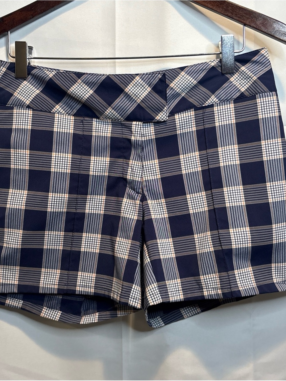 Plaid Navy and White Women’s Shorts